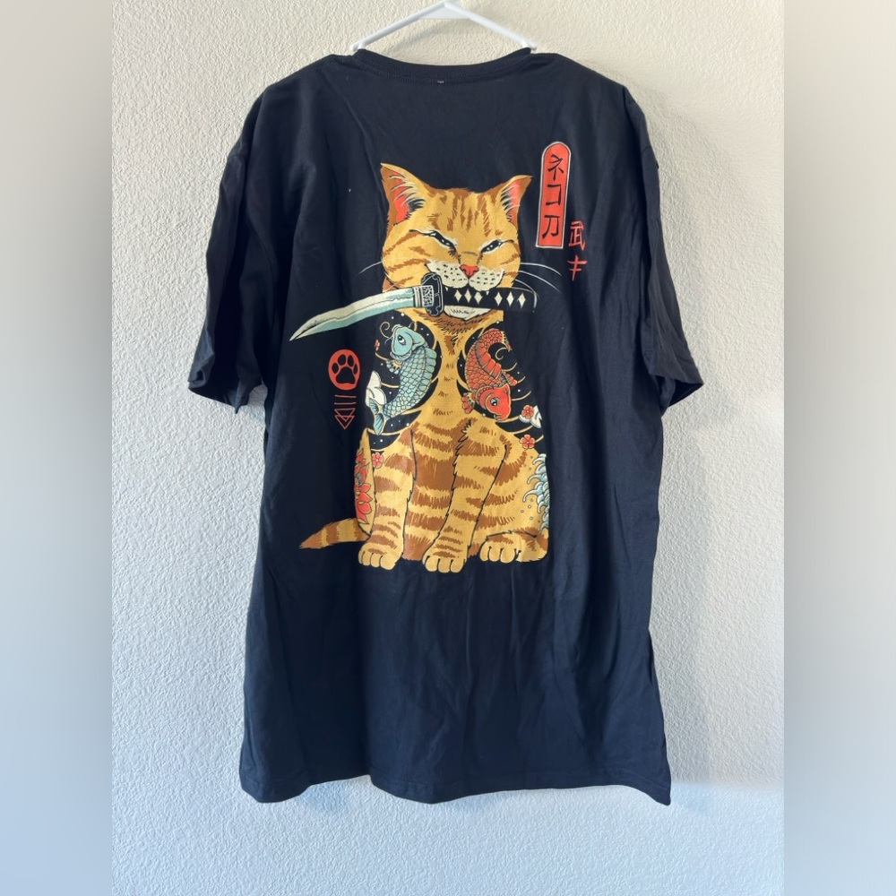 Threadless Ninja Cat Graphic Tee TShirt Xl